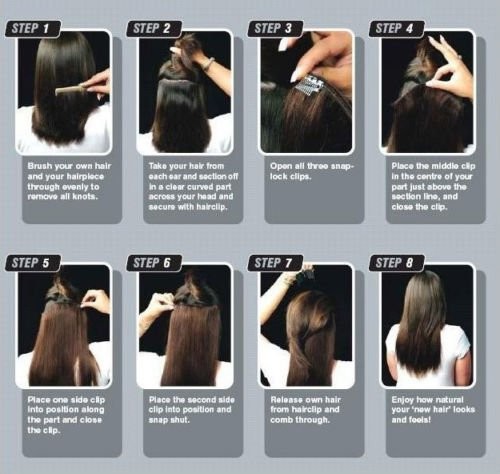 Benehair 18Inch 140G Clip In Hair Extensions Real Human Hair Highlighted Grey