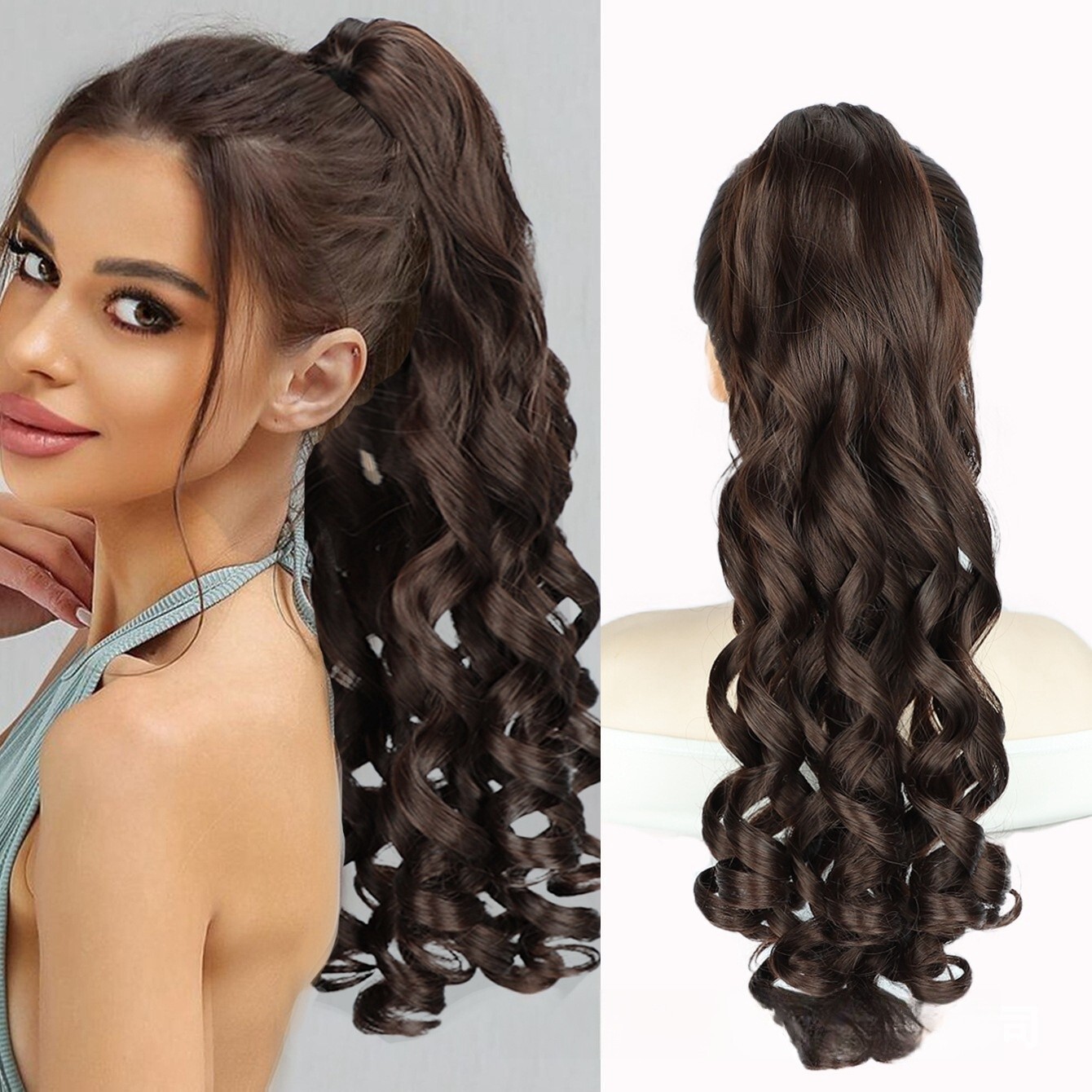 26″ Real Ponytail Claw Clip Hair Extension Pony Tail Thick Hairpiece in As Human