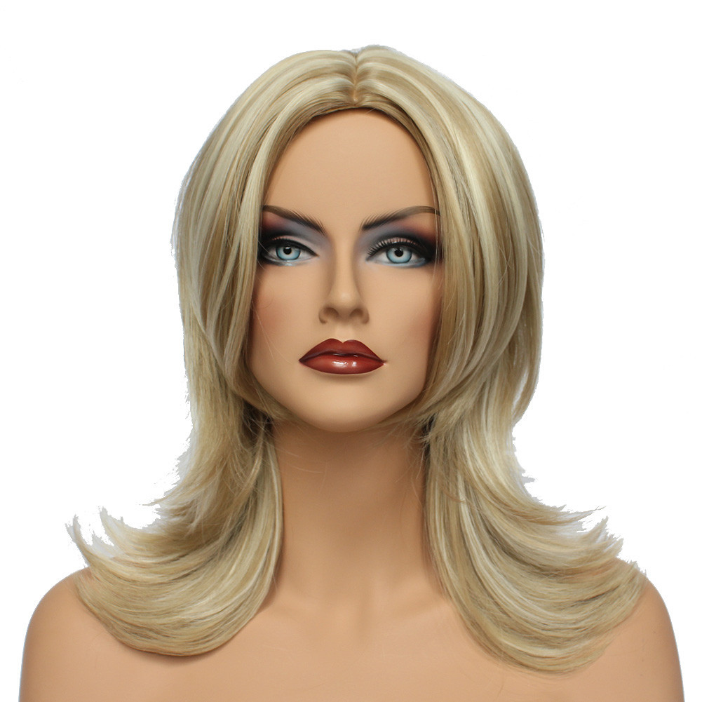 Classic Cap women Synthetic Straight Long Blonde mix wig HengFeng MI185