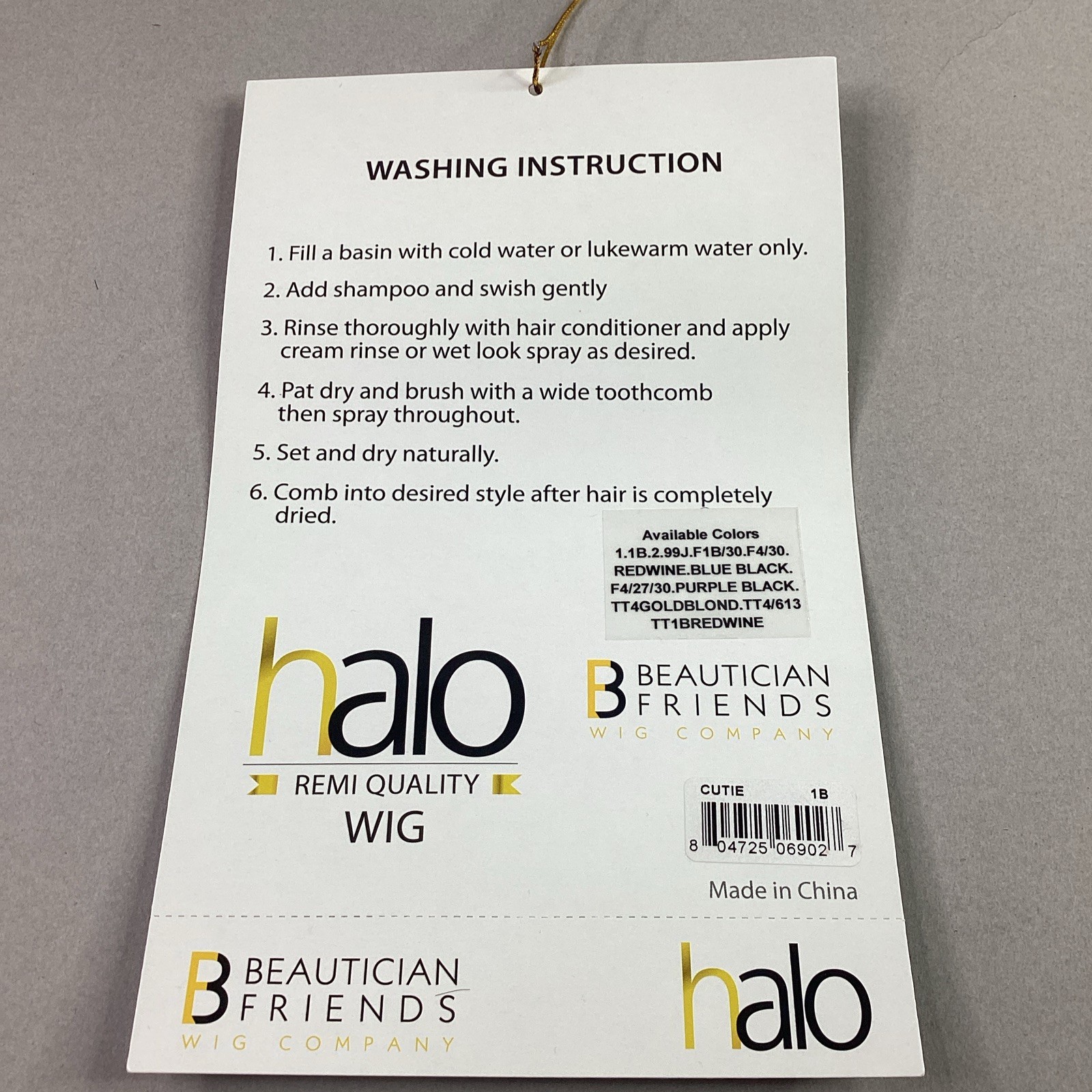 Halo Cutie Straight #1B Off Black Human Hair Blend Full Wig