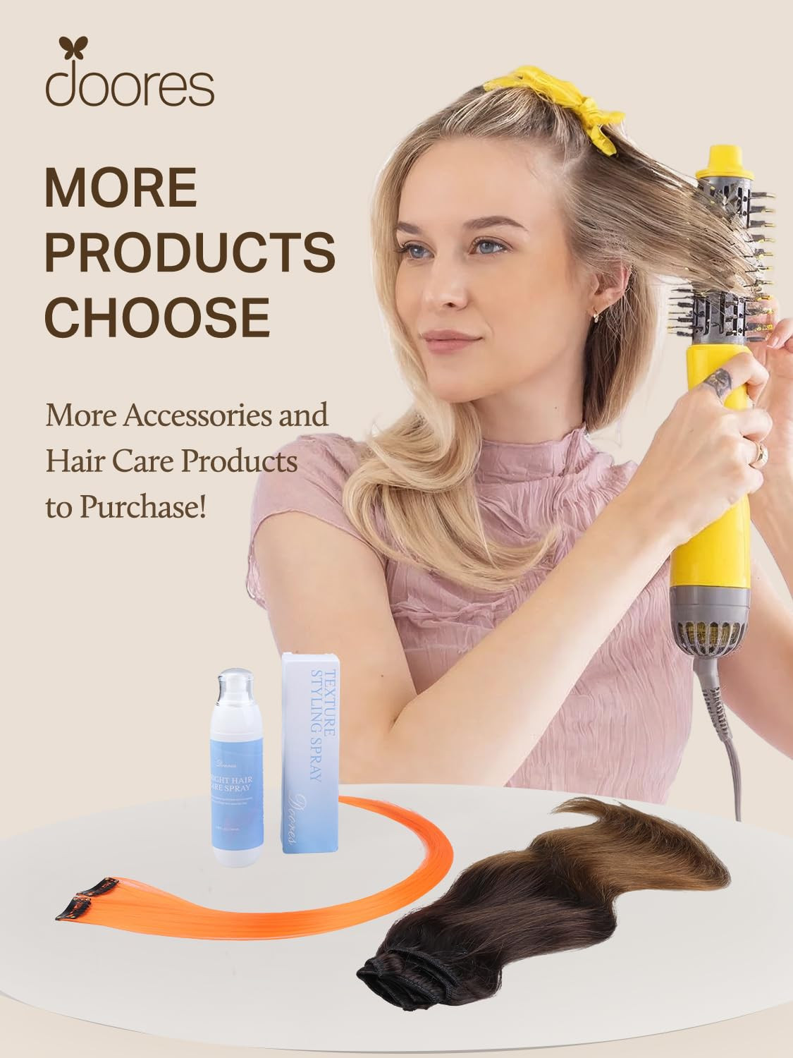 Weft Hair Extensions, 24 Inch 140G Ash Blonde Highlighted Platinum Blonde, Long