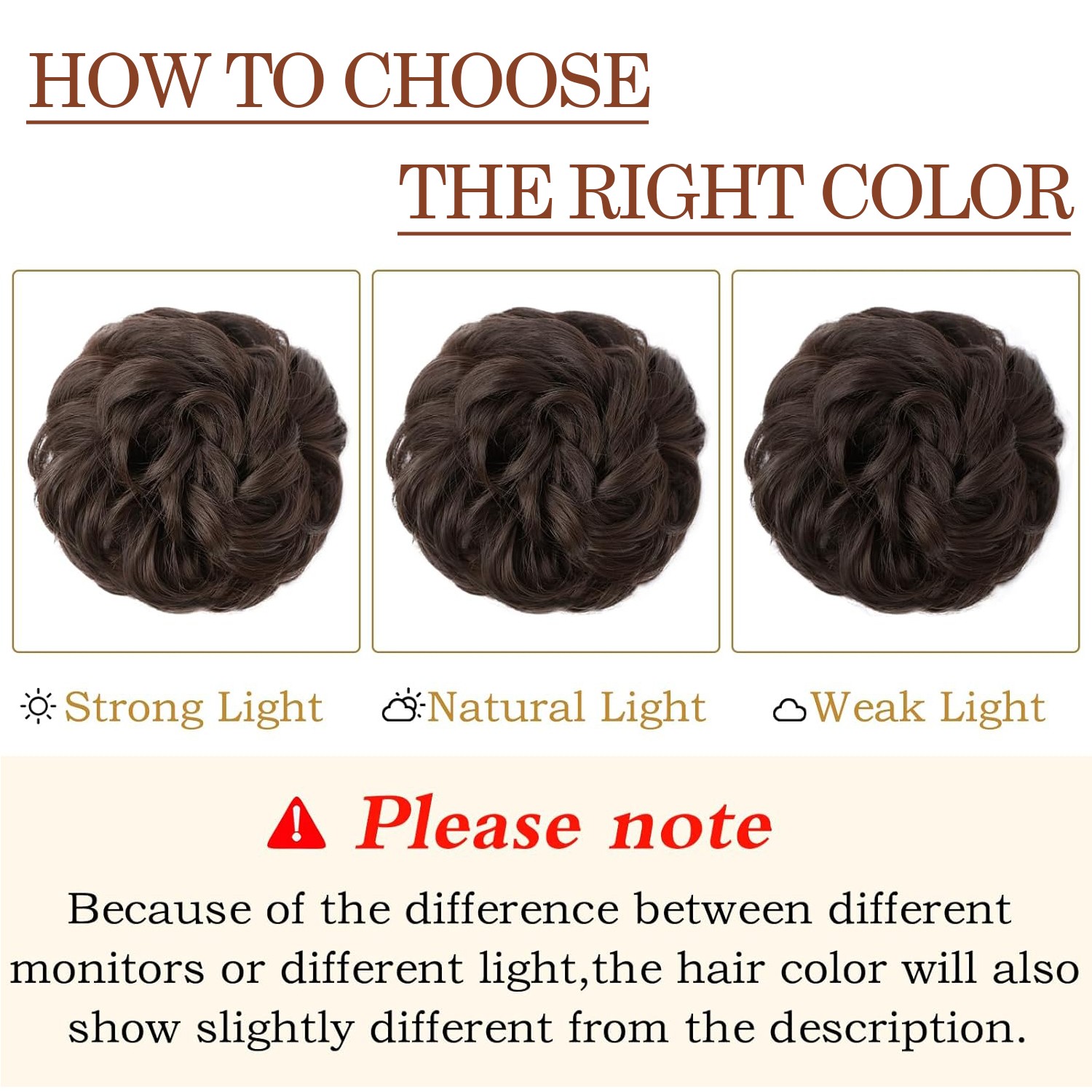Real Natural Curly Messy Bun Hair Piece Scrunchie Hair Extensions as Human Brown