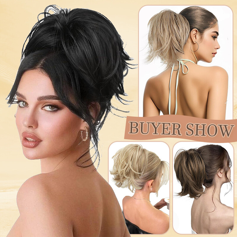 Thick 6″ Short Ponytail Hair Clip In As Human Claw On Pony Tail Hair Extension