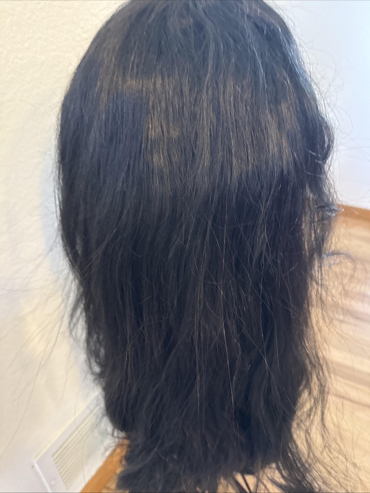602 Beautiful 28” Human Blend Lace Front Very Soft Black Wavy
