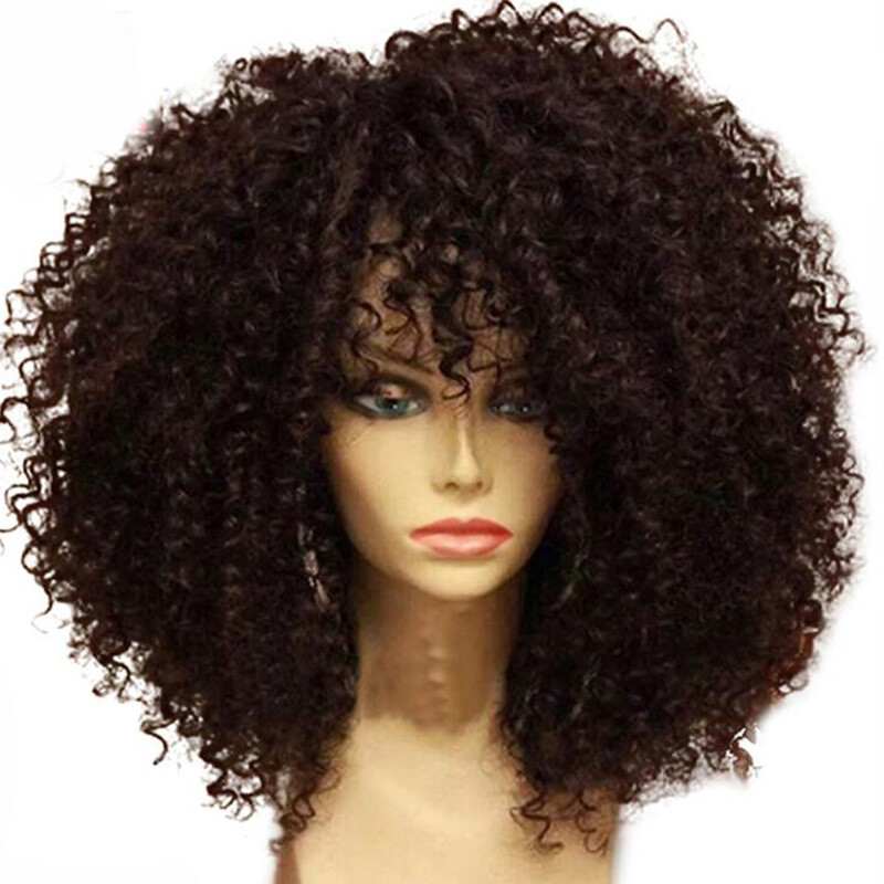 Women’s Lady Natural Short Curly Wavy Wig Black Ladies Synthetic Hair Costume