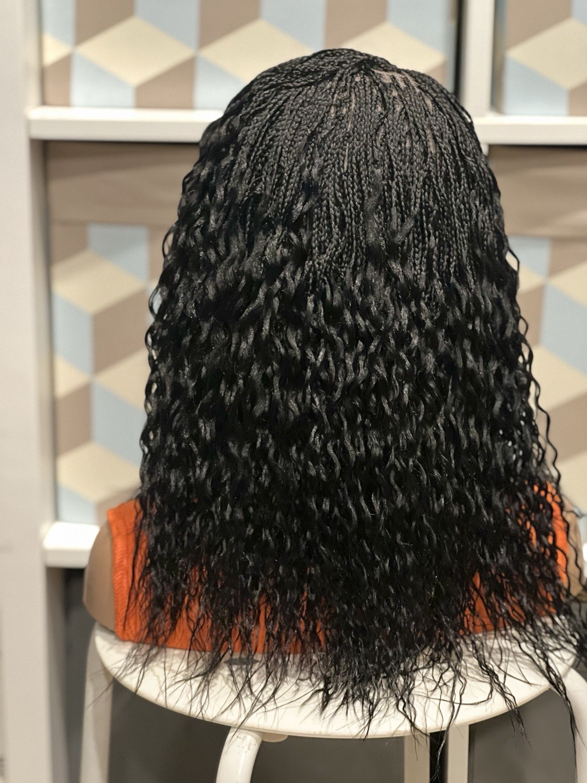 Braided wig: beautiful Handmade braided wig, water wave made on a full lacewig.