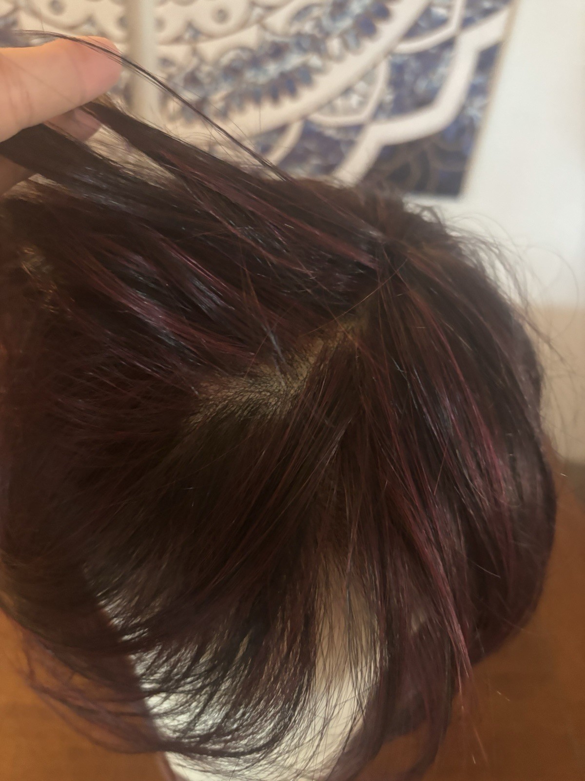 Luxury Chic Lifestyle Synthetic ￼ Monofilament Free Part, Burgundy Blend
