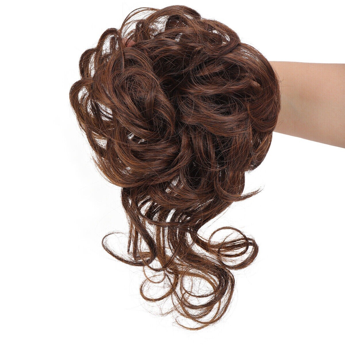 Curly Messy Bun Hair Piece Scrunchie Updo Thick Hair Extensions Real As Human US