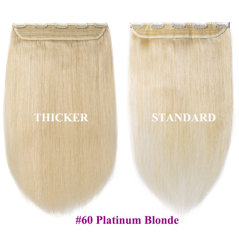 100g Thick One Piece 100% Remy Clip In Human Hair Extension 3/4Full Head Weft US