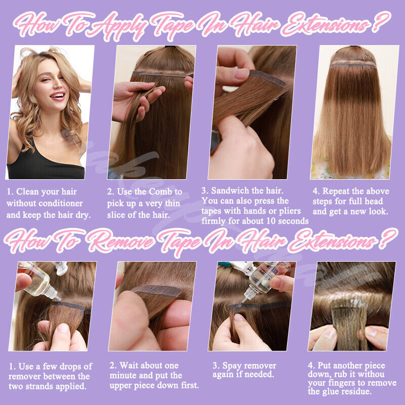 Bleach White Tape In 150G Remy Human Hair Extension Thick Skin Weft Double Drawn