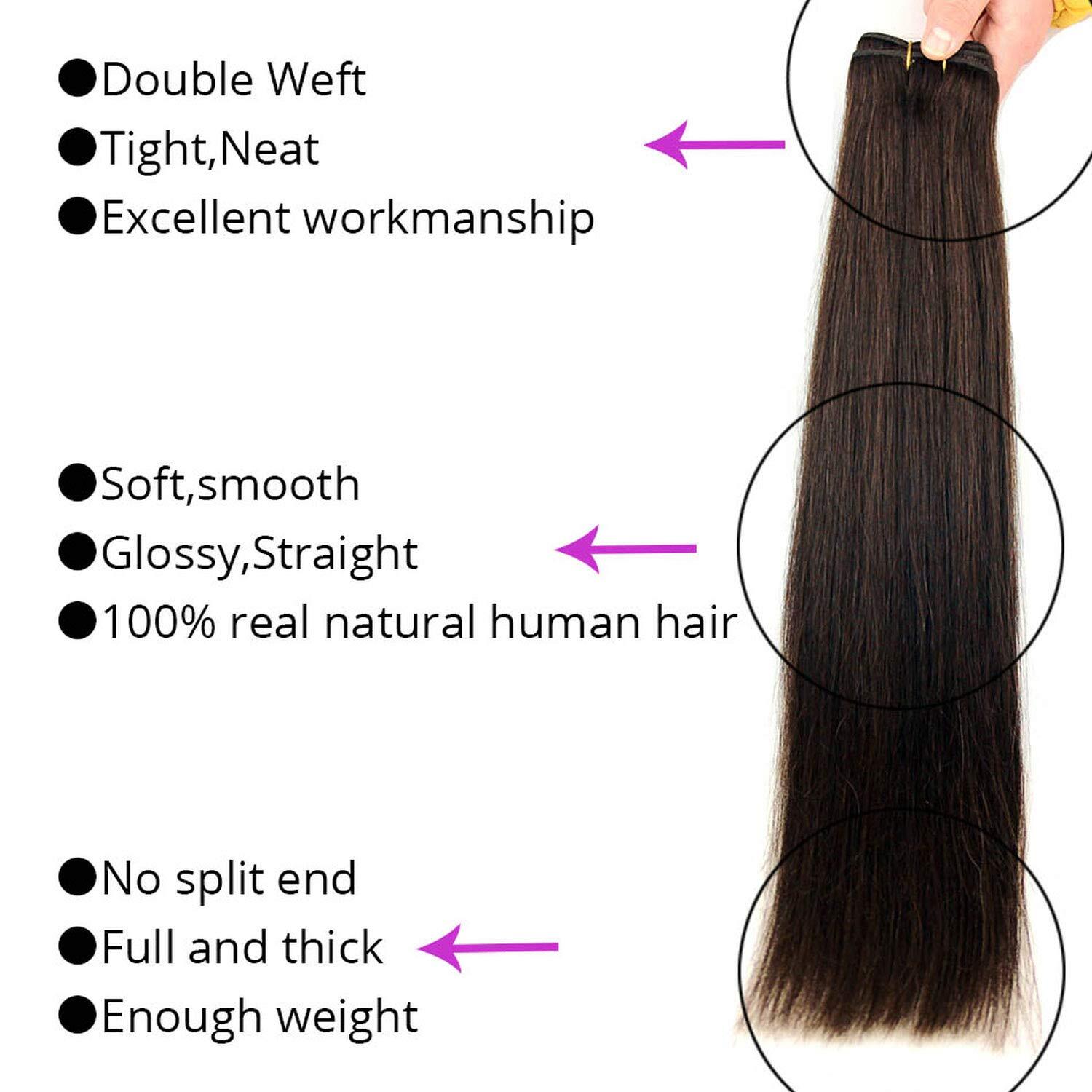 Double Weft Human Hair Extensions 100% Remy Russian Sew In Hair Full Head 100g