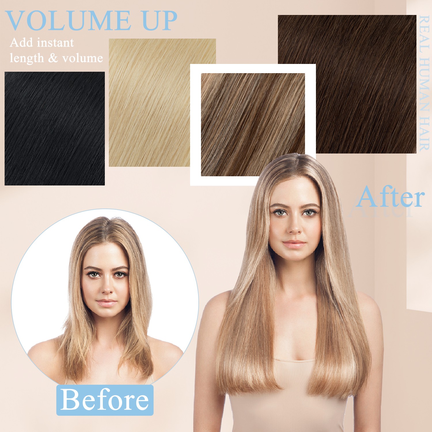 CLEARANCE One Piece Clip in 100% Remy Human Hair Extensions Highlight Blonde 20″