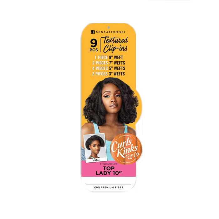 SENSATIONNEL CURLS KINKS & CO SYNTHETIC HAIR CLIP-INS – TOP LADY 10″