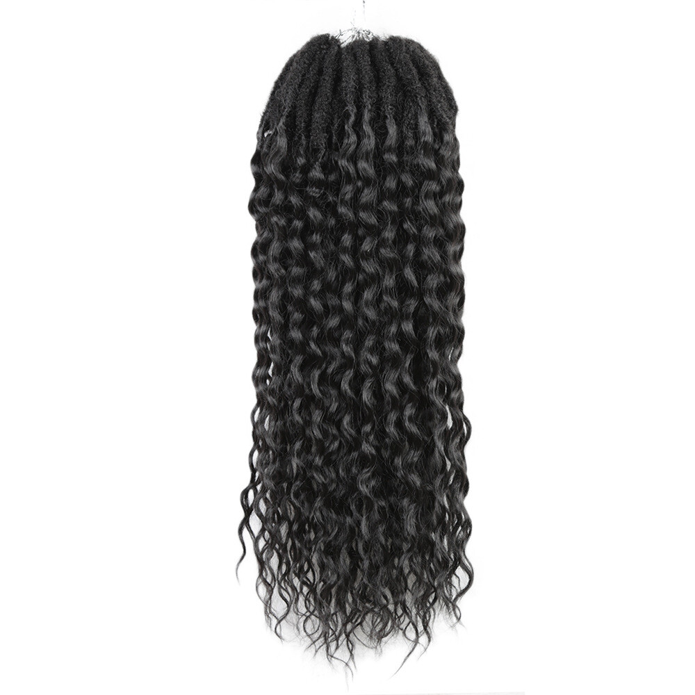 18″ Loose Wave Goddess Locs Crochet Braids Curly Faux Locs Braiding Extensions