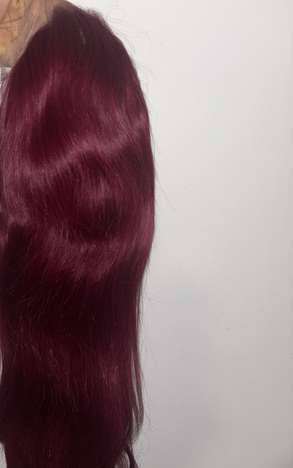 Women’s Burgundy Straight Lace Front Wig Middle Part Fashion Colored