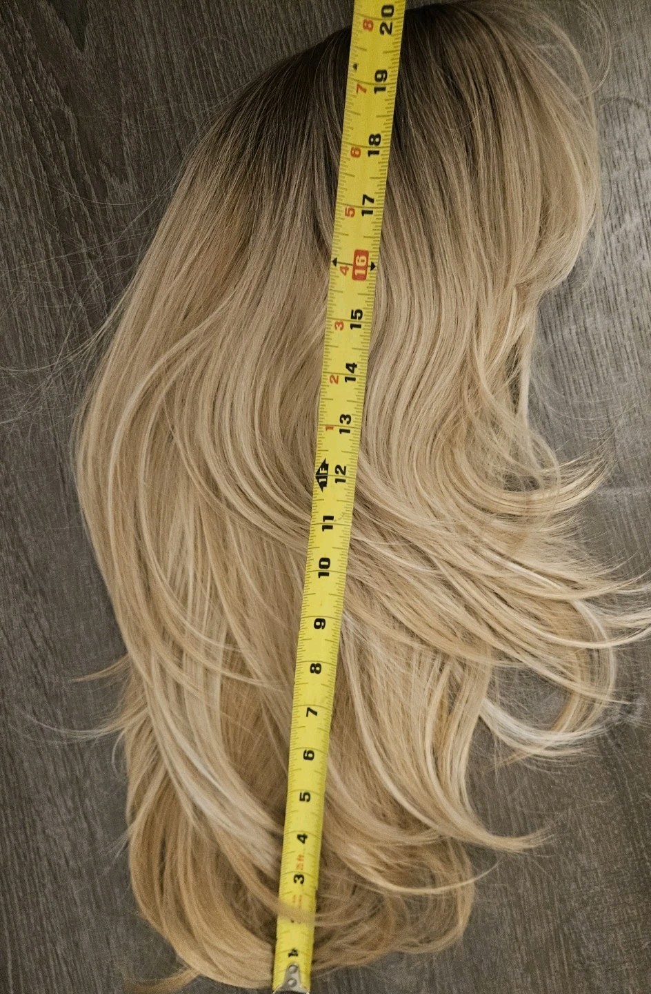 New Medium Ombre BLONDE Straight Layered Long Hair Wig With BANGS