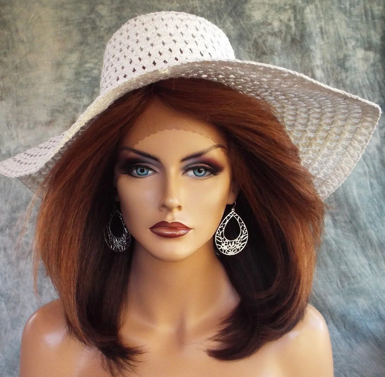 LACE FRONT LACE C PART YAKI LAYERED COLOR CHESTNUT GORGEOUS SEXY US SELL 1128