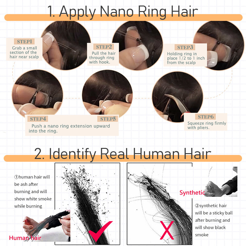 CLEARANCE Nano Ring Tip Real Hair Extensions Russian Remy Human Hair Thick 1G/S