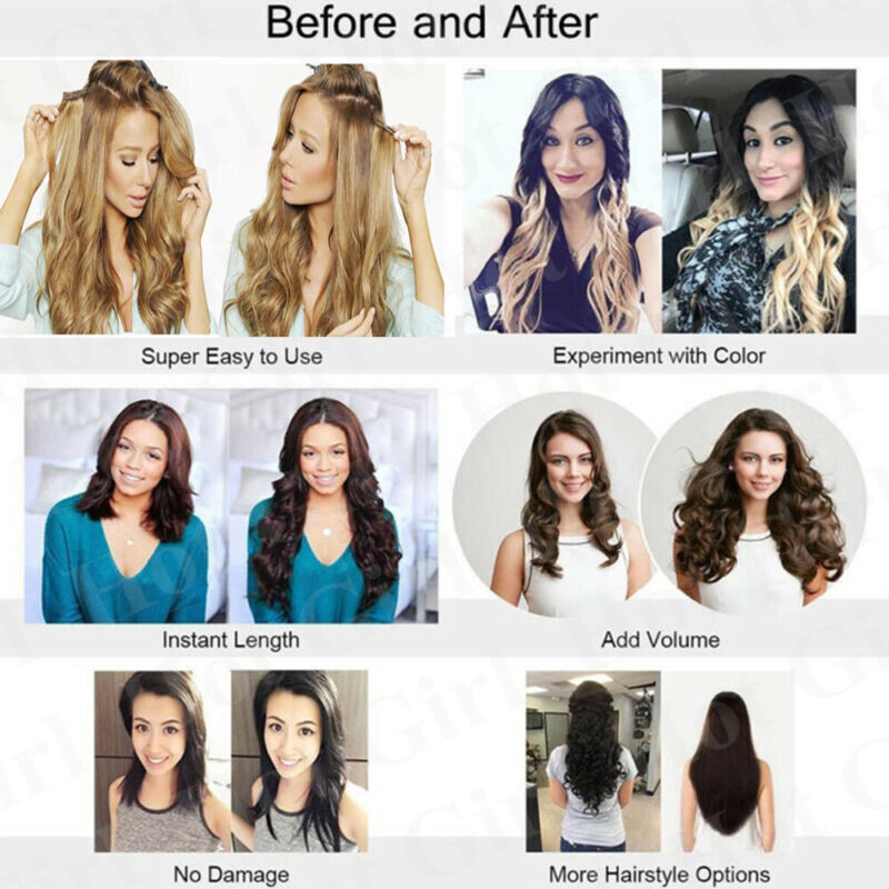 100g Real Remy Clip In Human Hair Extensions One Piece 3/4Full Head 20 Inch MX20