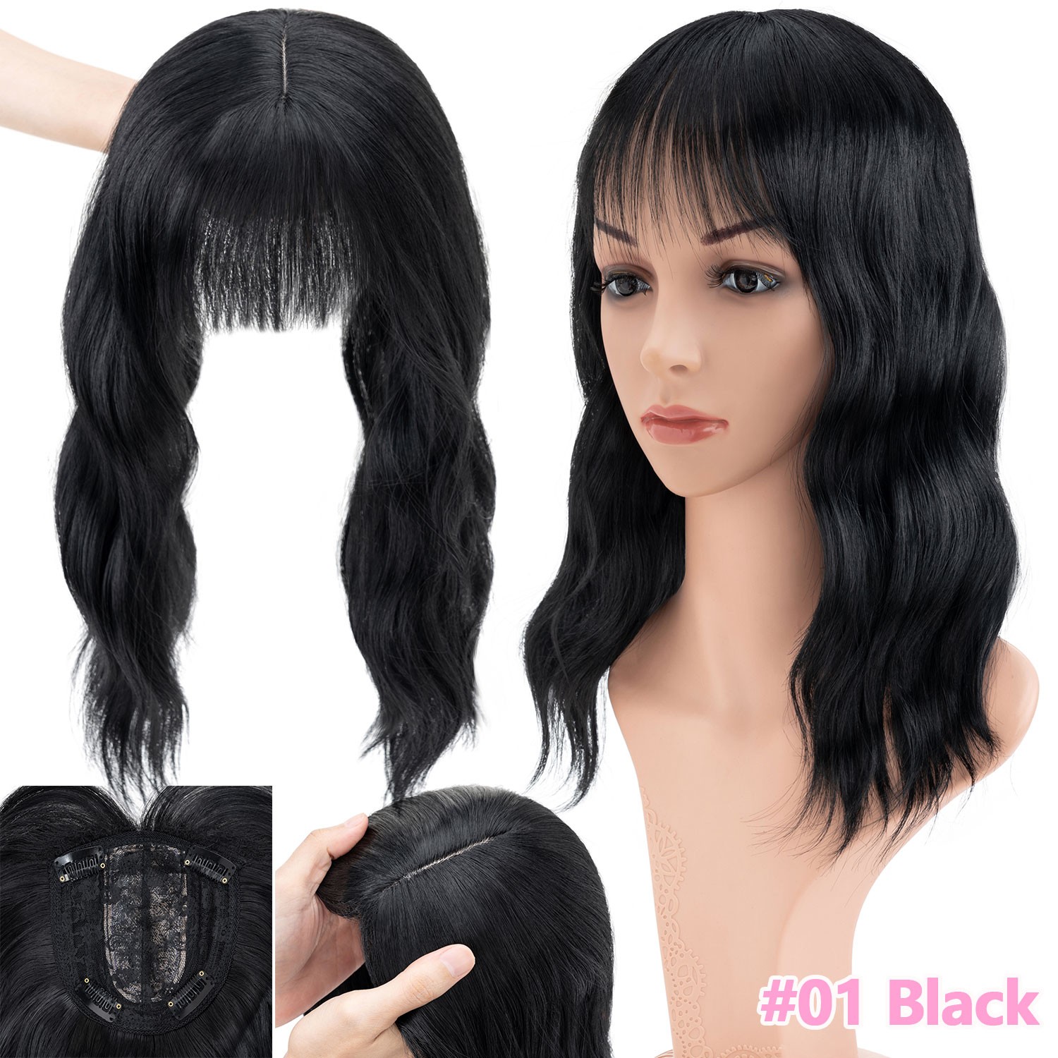 Free Part Women Topper Real As Human Hair Top Toupee Piece Clip in Hairpiece 14″