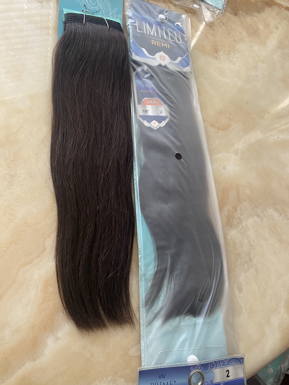 REMI PRIME LIMITED 100% HUMAN HAIR SOFT YAKY WEAVE-16 LOT 2 COLOR 2 TANGLE FREE
