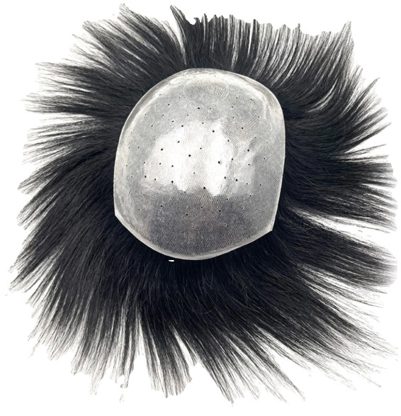 0.1mm Premium full Poly Ultra Thin Skin Men’s Real Human Hair Toupee, ventilate