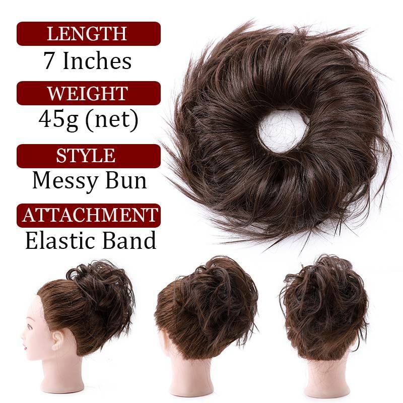 Large Thick Messy Bun Ponytail Scrunchie Hair Piece Extensions Real as Human USA