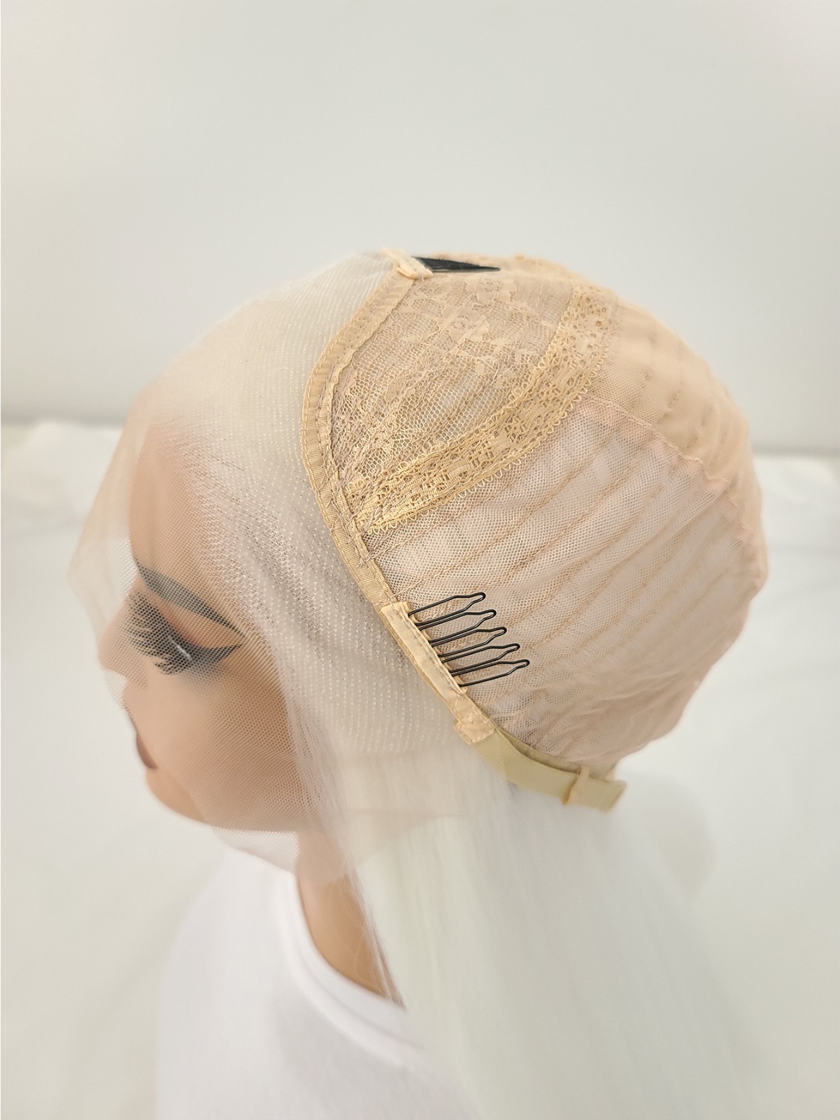 Long Straight White Lace Front Synthetic Hair Heat Ok Wigs Women Soft