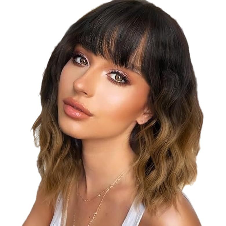 Women Water Wave Curly Cosplay Wig Heat Resistant Synthetic Full Head Wig for