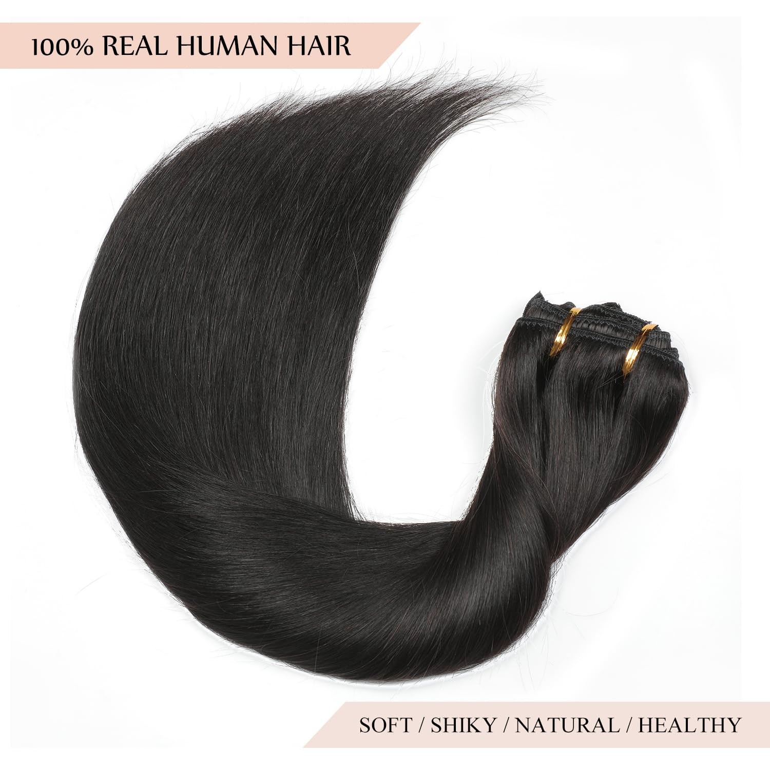Sisily Clip In Hair Extensions Real Human Hair16 Inch 140G Natural Straight