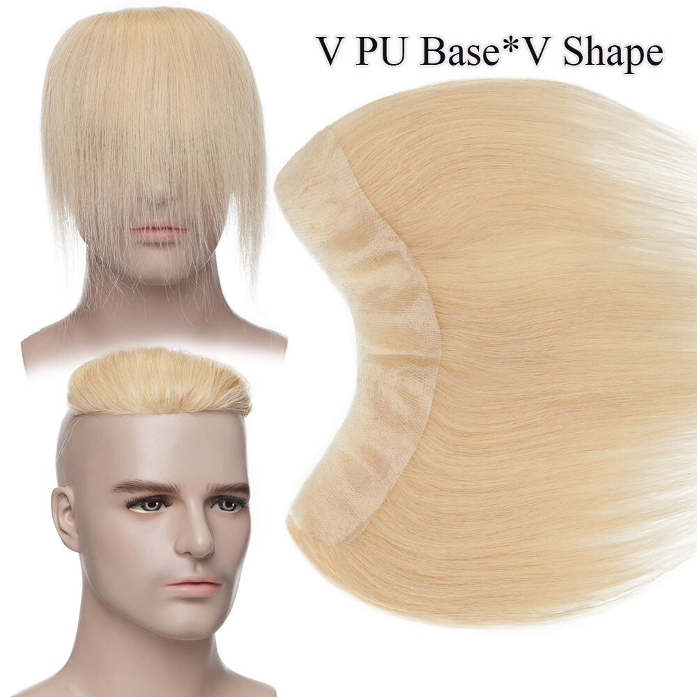 Natural Forehead Hairline Thin Skin PU Toupee Topper Men Human Hair Hairpiece 9A