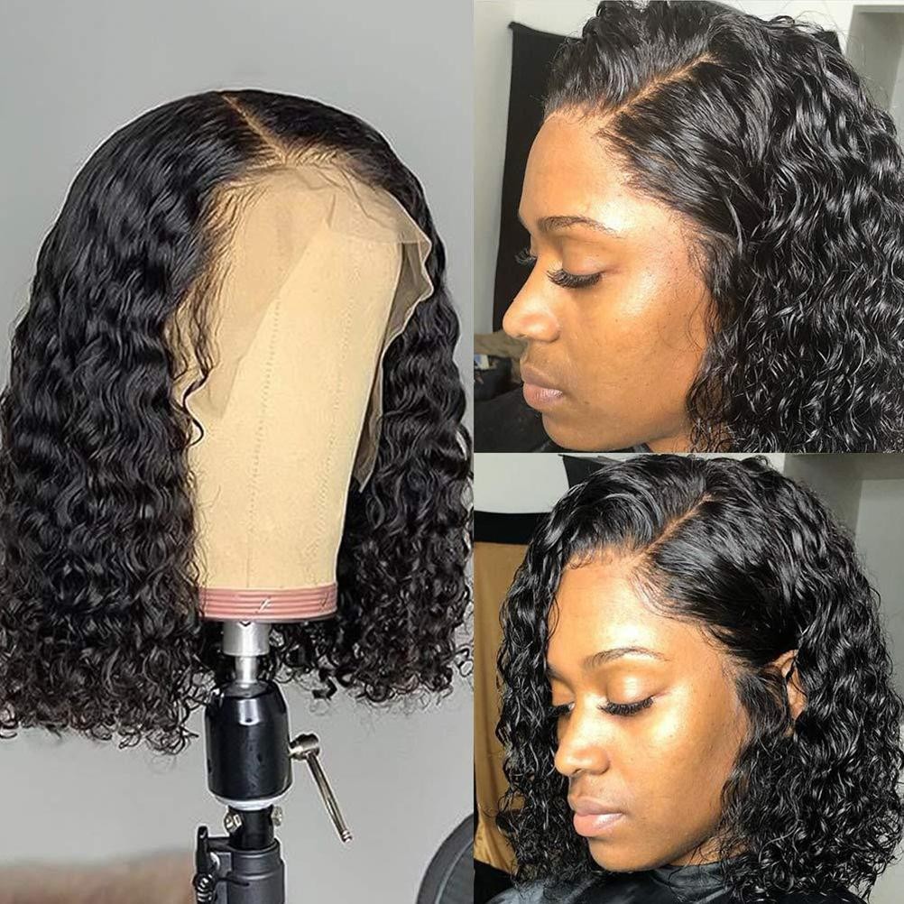 Wavy Wig Womens Lace Deep Wave Rose Net Wigs 14in Short Curly Wavy Hair Wigs