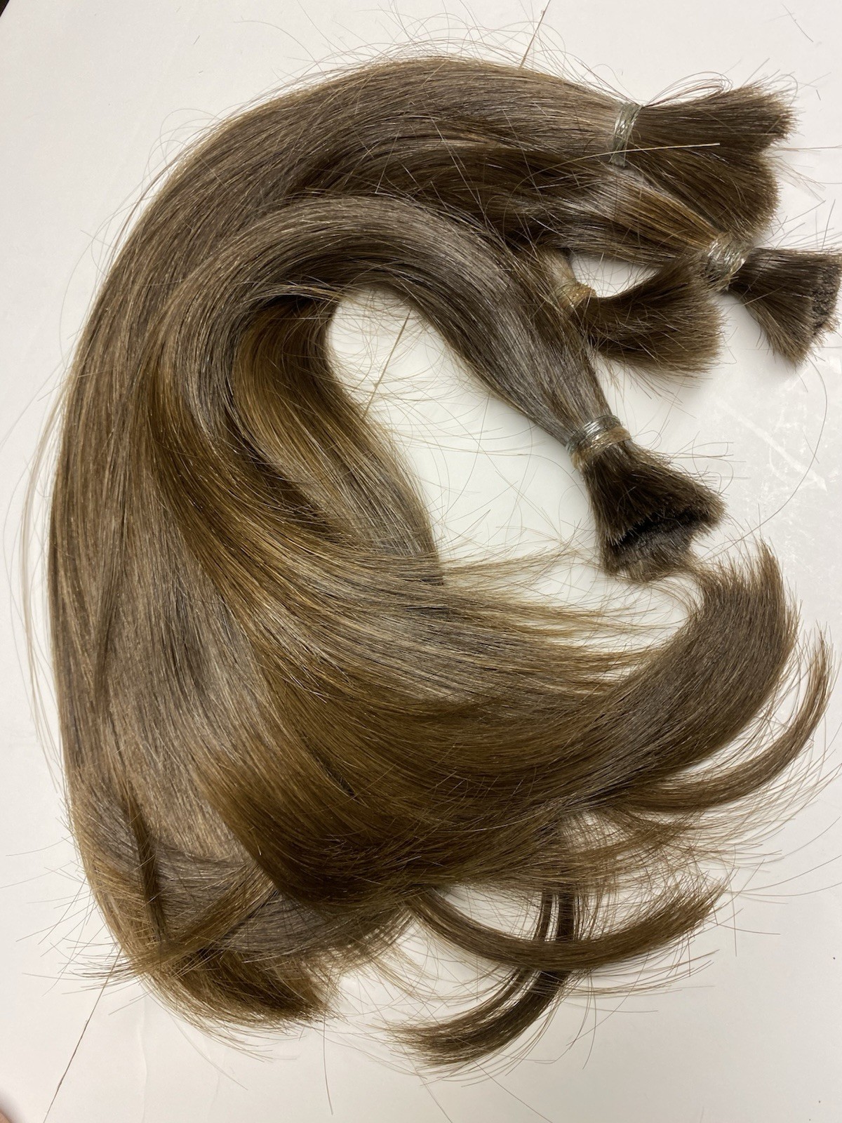 100% Real Human Hair Light/Medium Brown silky Fresh Cut Ponytail 3.05 oz 12 in