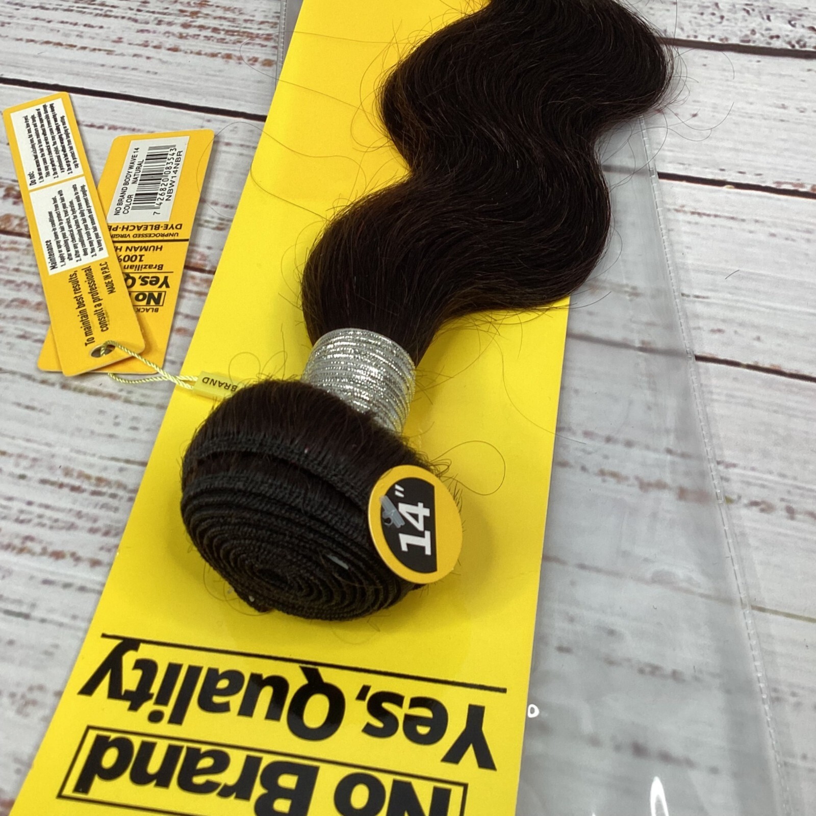 14” Body Wave 9A Quality Brazilian 100% Human Hair Natural (dark) Extensions