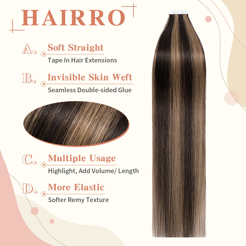 14″ Human Hair Extensions Tape In 100% Real Remy Hairpiece Full Head Thick& Soft