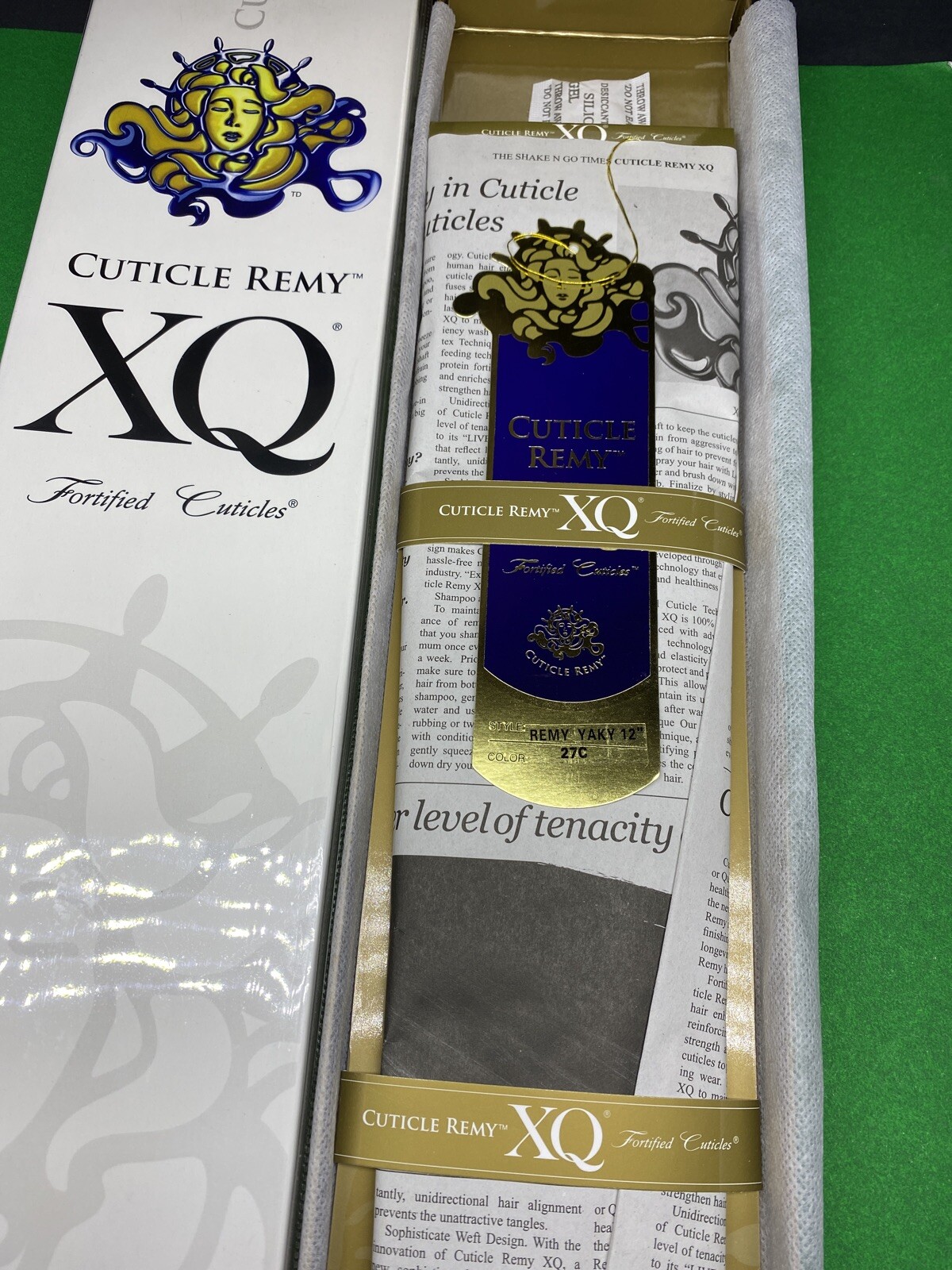 XQ CUTICLE REMY YAKY 100% HUMAN HAIR WEAVE_12″_#27C