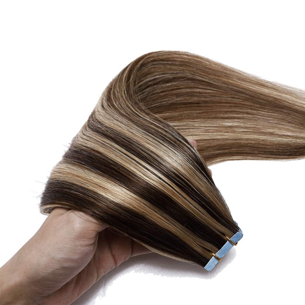 Tape in Hair Extensions 100% Remy Real Human Hair Seamless Skin Wefts Balayage