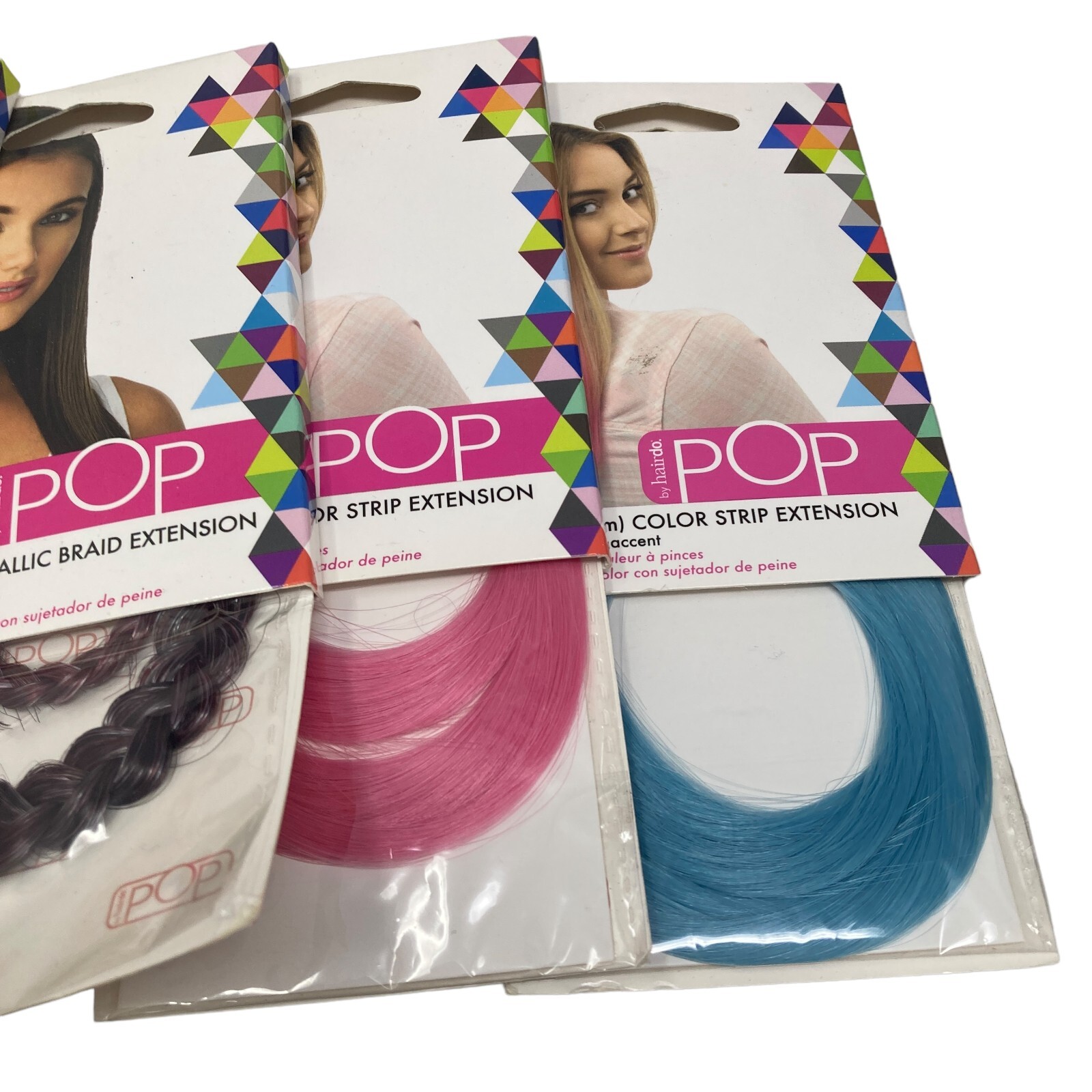 Hairdo Pop Hair Extension Color Strip & Clip In Braid Extension Lot of 5 Various