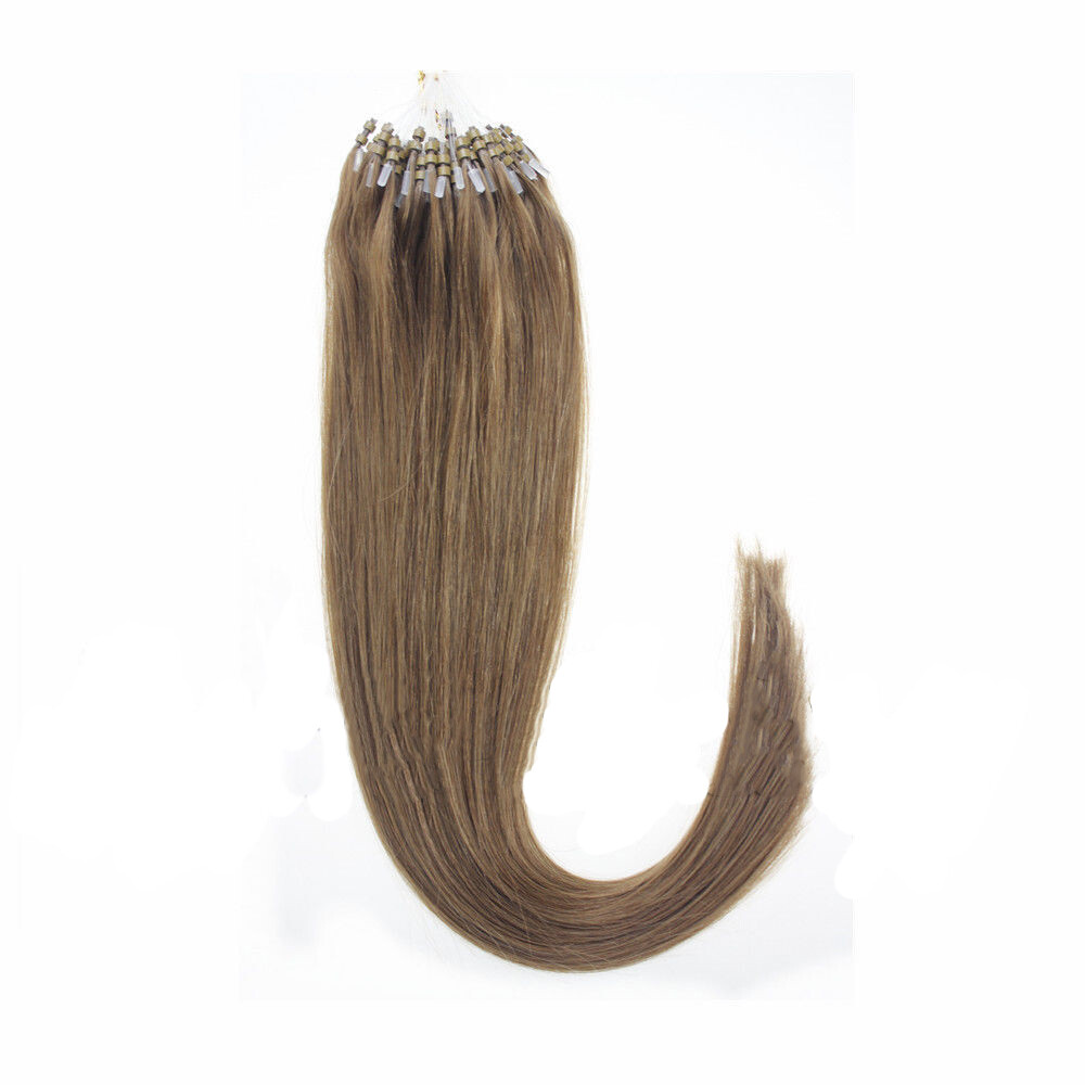 Micro Link Loop Tip Human Hair Extensions Micro Beads Double Drawn Thick 1g/s 9A