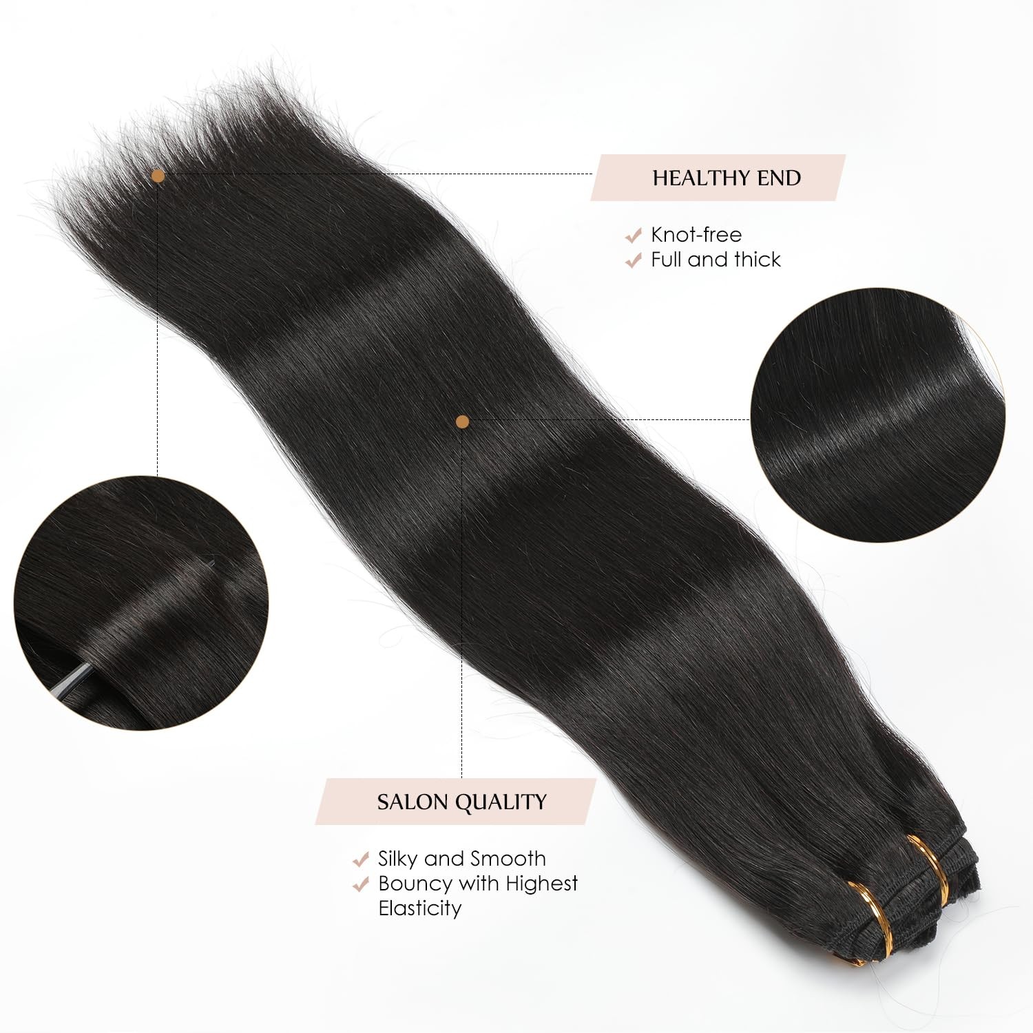 Sisily Clip In Hair Extensions Real Human Hair16 Inch 140G Natural Straight