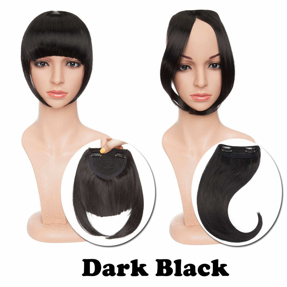One Piece As Human Hair Neat Side Bangs Clip In Fringe Front Hair Extensions UK