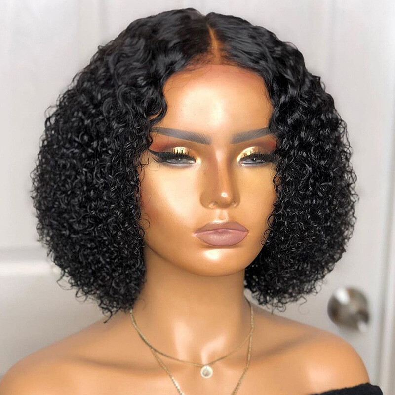 Women’s Curly Wavy Short Wigs Dark Black Ladies Costume Synthetic Hair US SHIP