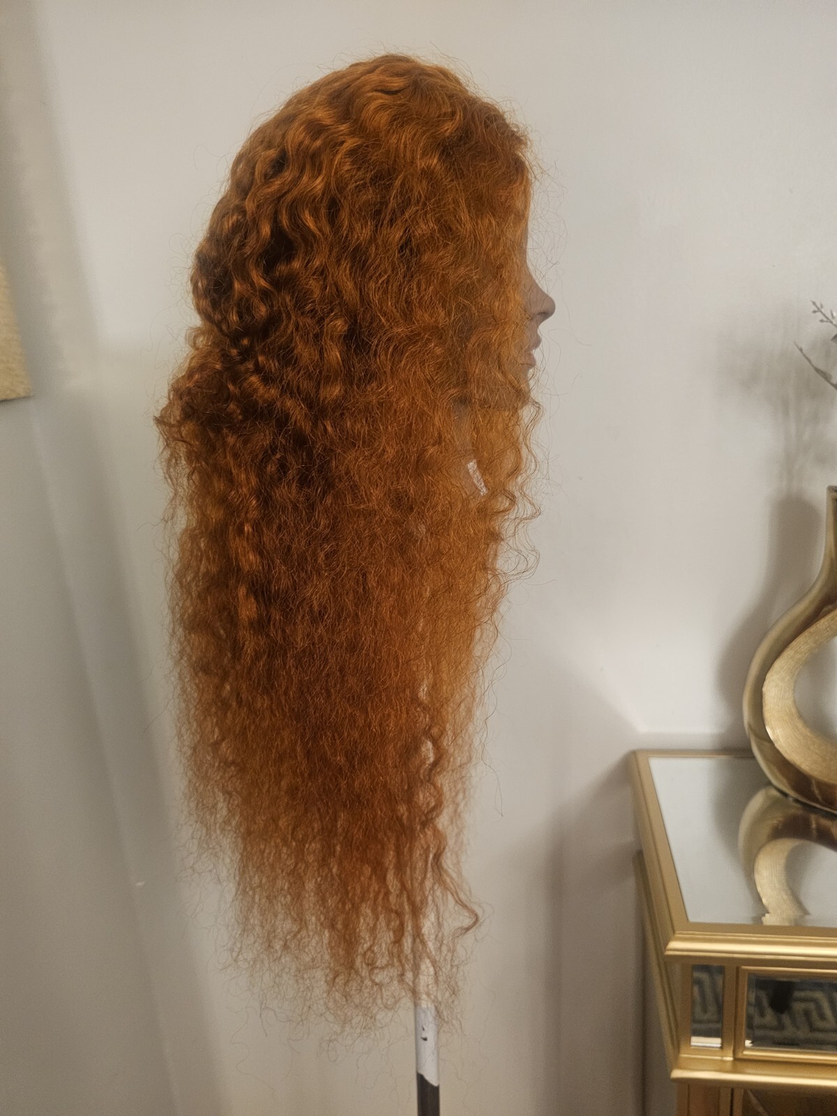 High Quality regular Top Orange 24″ Kinkcurly 150% Virgin Human Hair Lace Wig