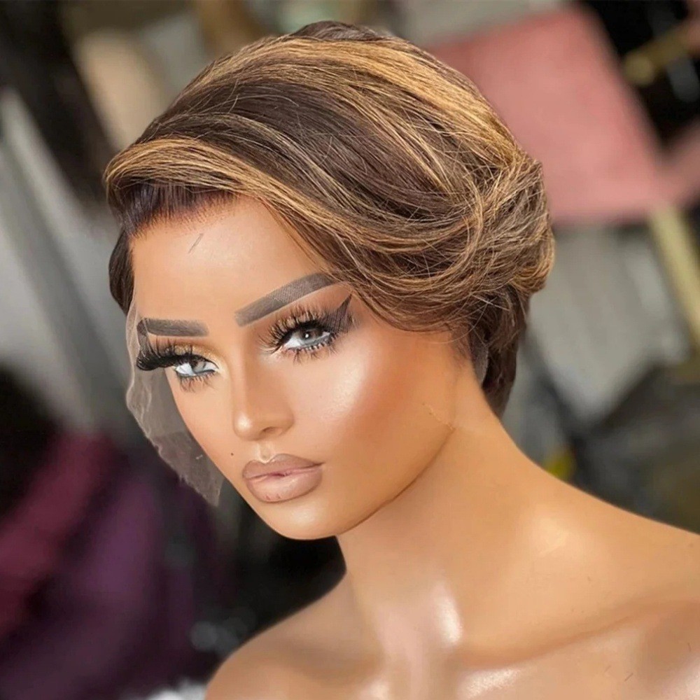 6inch Short Pixie Cut Wig 13×4 Lace Front Wigs 100% Human Hair