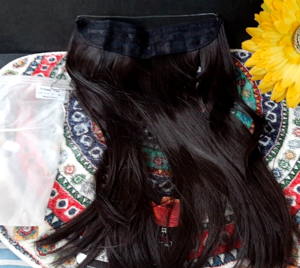 S-Noilite Clip Hair Extensions ~ 4A Dark Brown / 16″ Straight ~ NWT #022