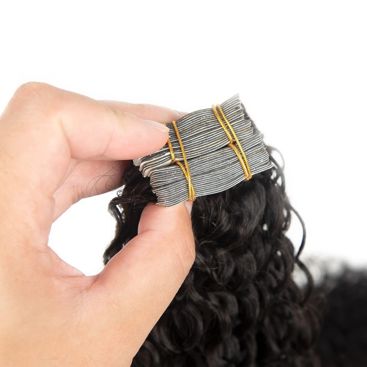 Smartinnov Afro Curly Tape In Hair Extensions Human Hair 18 Inch Seamless Skin