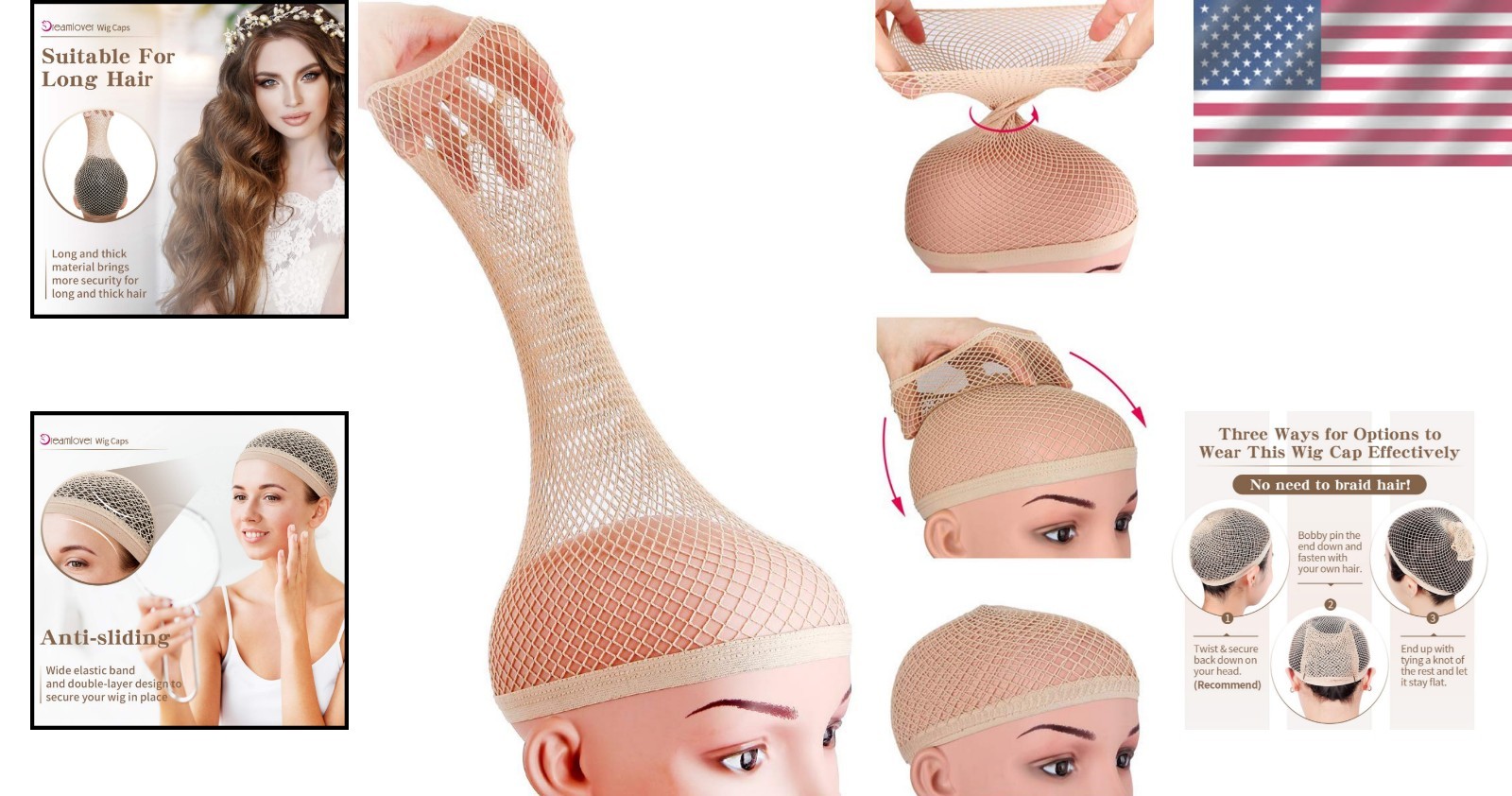Comfortable 2-Piece Wig Caps – Breathable Design for All-Day Wear, Nude Color