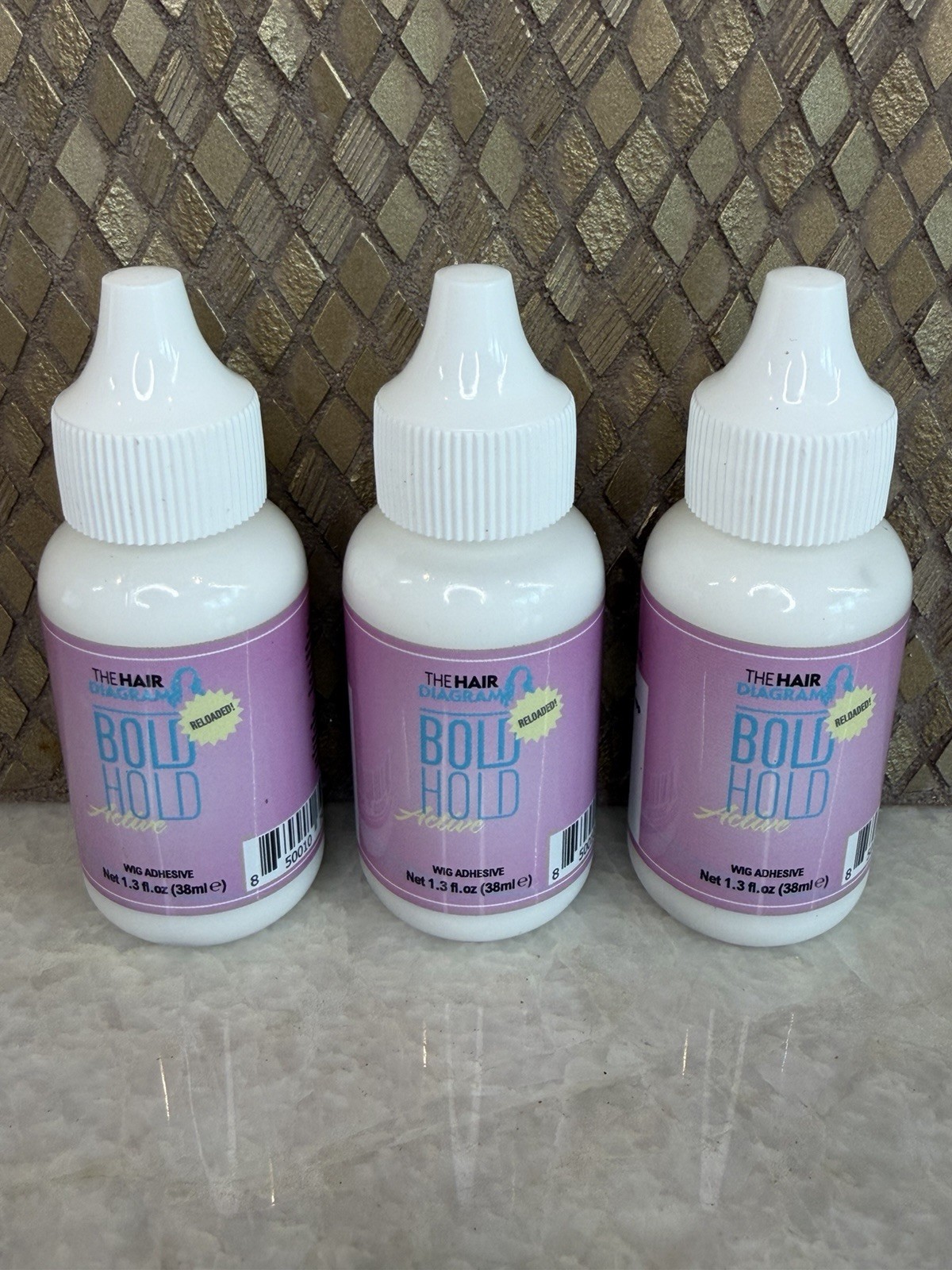 Bold Hold Active The Hair Diagram Lace Wig Adhesive Glue 1.3 oz • Lot Of Three