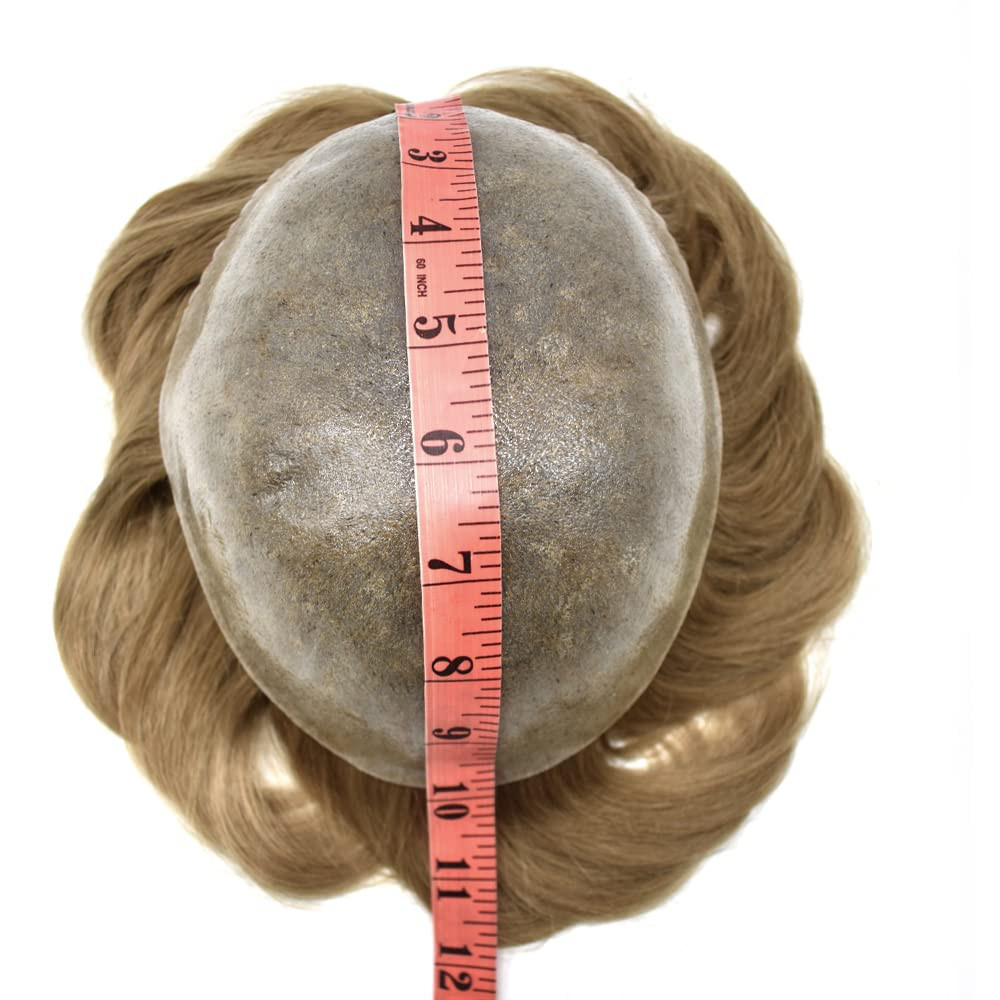 Mens Toupee Hairpieces Poly Skin Pu Black Brown Gray Hair Replacement System US