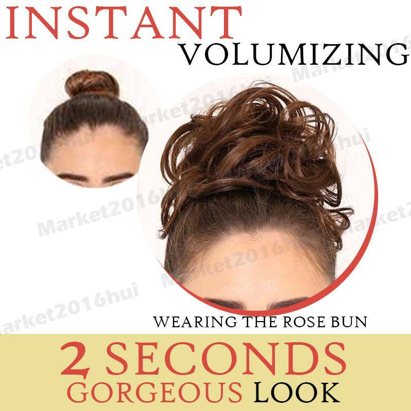 Real Natural Curly Messy Bun Hair Piece Scrunchie Hair Extensions as Human Blond
